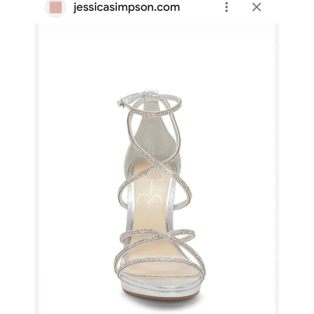 Jessica Simpson Jaeya High Heel Sandals In Platinum Size 9M